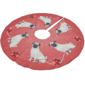 パグのクリスマスツリーのスカート ブラッシュドポリエステルツリースカート (アングル)