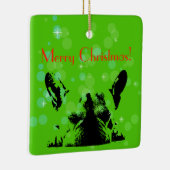 パグのクリスマス セラミックオーナメント (右)