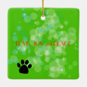 パグのクリスマス セラミックオーナメント (裏面)