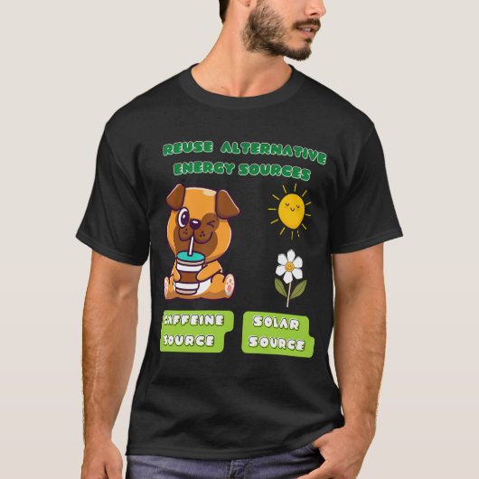 パグのコーヒー Tシャツ (正面)