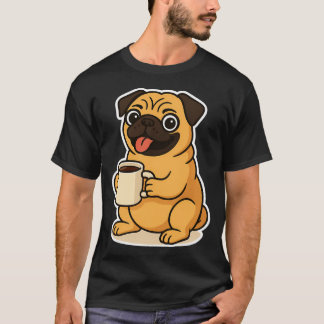 パグのコーヒー Tシャツ
