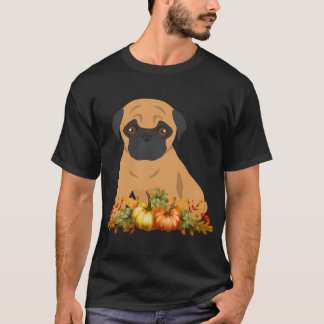 パグのサンクスギビングリース - ハッピーサンクスギビングパグ - Tシャツ