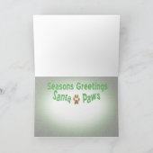 パグのサンタの足の挨拶状 シーズンカード (内部)