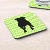 パグのシルエットとの色シェブロンを選びます コースター (左側)
