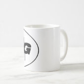 パグのシルエットのマグ コーヒーマグカップ (正面右)