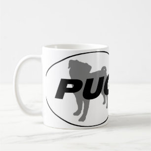 パグのシルエットのマグ コーヒーマグカップ