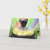 パグのセントパトリックの日カード カード (黄色い花)