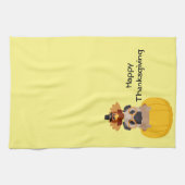 パグのトルコの感謝祭 キッチンタオル (横)