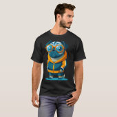 パグのトレーナー姿 Tシャツ (正面フル)
