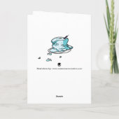 パグのハッピーバースデーのケーキ-黒 カード (裏面)