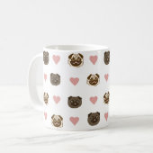 パグのハートのマグ コーヒーマグカップ (正面左)