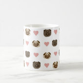 パグのハートのマグ コーヒーマグカップ (中央)