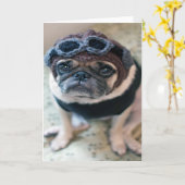 パグのパイロット カード (黄色い花)
