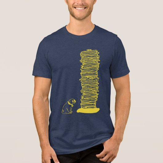 パグのパンケーキの山 トライブレンドＴシャツ (正面)