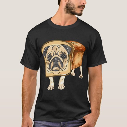 パグのパン（面白いパグ） Tシャツ (正面)