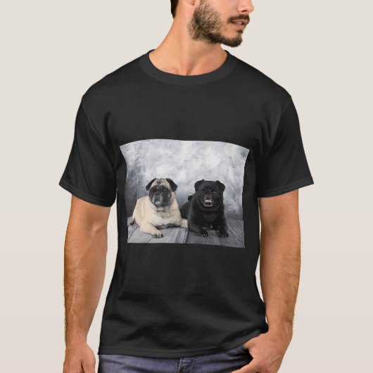 パグのペア Tシャツ (正面)