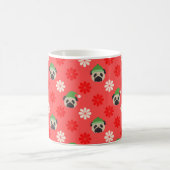 パグのマグのクリスマスの時間 コーヒーマグカップ (中央)