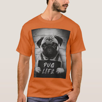 パグのマグショット パグ ライフ Tシャツ