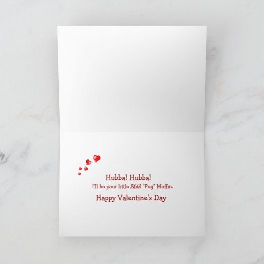 パグのマフィンのバレンタインデーの挨拶状 シーズンカード (内部)