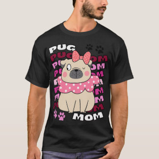 パグのママ パグの母 愛らしいパグ パグ好き パグの飼い主 Tシャツ
