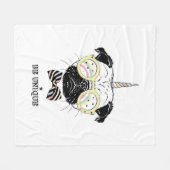 パグのユニコーン|はユニークです フリースブランケット (正面(横))