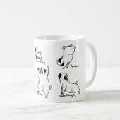 パグのヨガ コーヒーマグカップ (正面右)