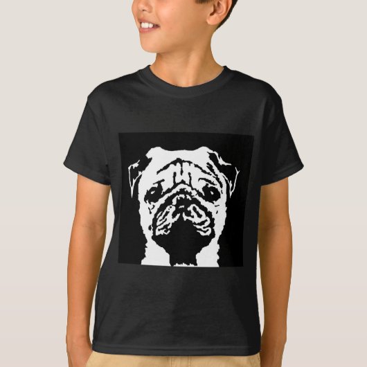 パグのワイシャツ-子供の暗闇のTシャツ Tシャツ (正面)