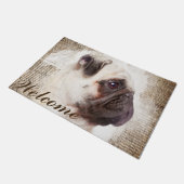 パグのヴィンテージのポートレート ドアマット (アングル)