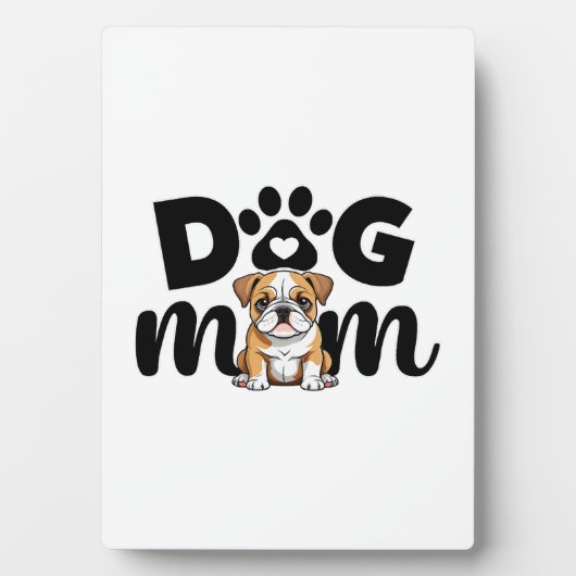 パグの仔犬のママ 犬好き フォトプラーク (正面)