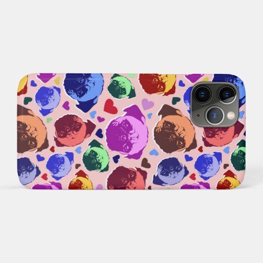 パグの仔犬 ポップアート風レトロスタイル Case-Mate iPhoneケース (裏面(横))