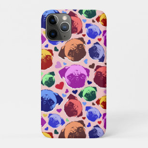 パグの仔犬 ポップアート風レトロスタイル iPhone 11 PROケース