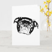 パグの個性的なフェスティブノート カード (黄色い花)
