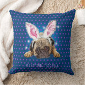 パグの倍をクッション味方しました水玉模様の投球の抱き締めて下さい クッション (ブランケット)