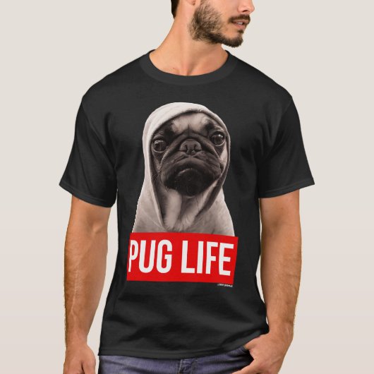 パグの元祖ライフ パグ Tシャツ (正面)