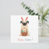 パグの写真を持つイースターカード シーズンカード (スタンド正面)