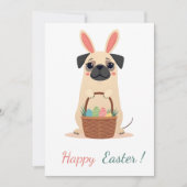 パグの写真を持つイースターカード シーズンカード (正面)