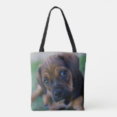 パグの十字のビーグル犬の子犬(Puggle) トートバッグ (裏面)