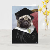 パグの卒業カード カード (黄色い花)