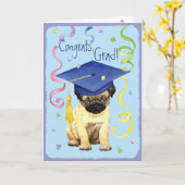 パグの卒業生 カード (黄色い花)