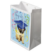 パグの卒業生 ミディアムペーパーバッグ (正面アングル)