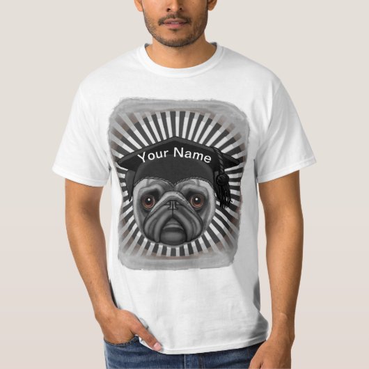 パグの卒業Tシャツ Tシャツ (正面)