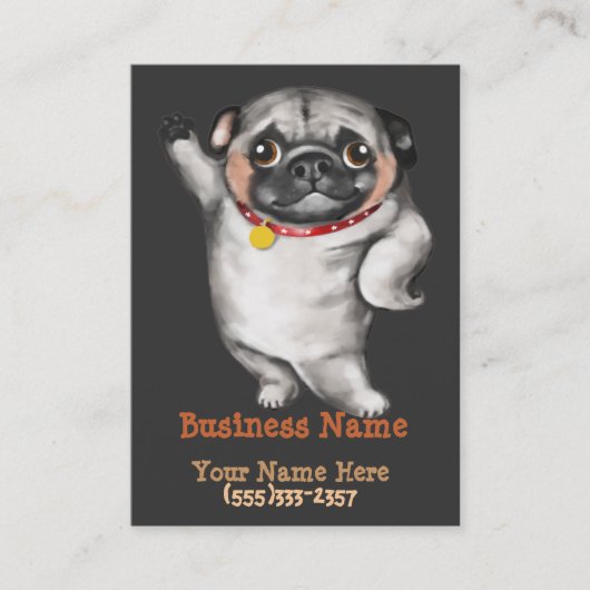 パグの名刺のtemplate_breeder、獣医 名刺 (正面)