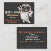 パグの名刺のtemplate_petのモデル、犬の歩く 名刺 (正面/裏面)