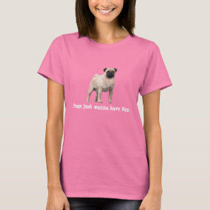 パグの女性ワイシャツ Tシャツ