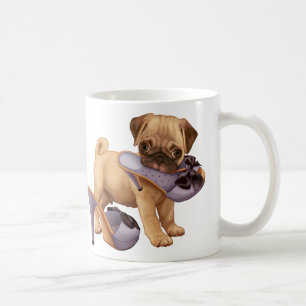 パグの子犬および靴 コーヒーマグカップ