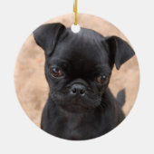 パグの子犬のオーナメント セラミックオーナメント (裏面)