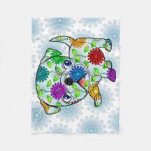 パグの子犬のベビーブランケット-フリース- 30" x40 "