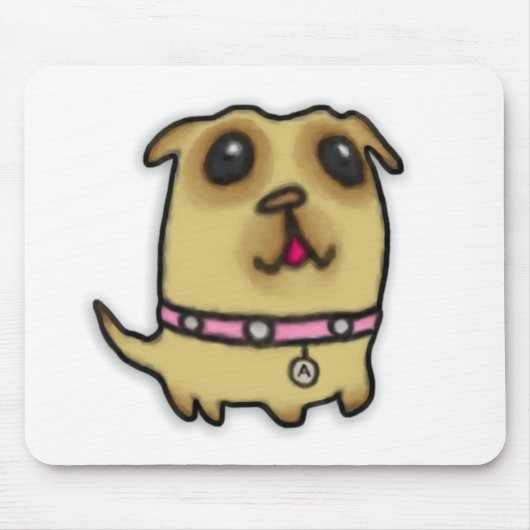 パグの子犬のマウスパッド マウスパッド (正面)