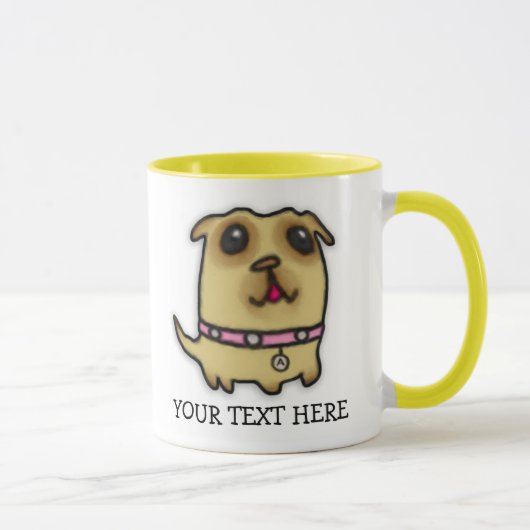 パグの子犬のマグ マグカップ (右)