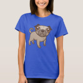 パグの子犬の漫画 Tシャツ (正面)
